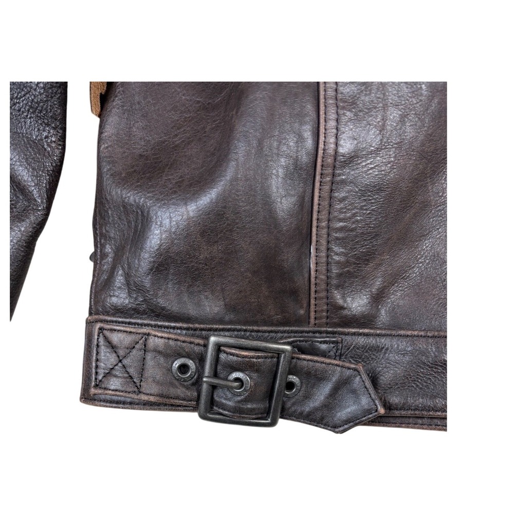 Harley-Davidson Womens Brown Leather Fringe Motorcycle Jacket CA 03402 Size M - Picture 4 of 13